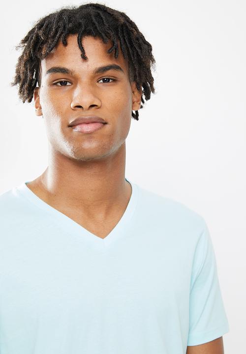 STYLE REPUBLIC - Deep v-neck tee - aqua blue