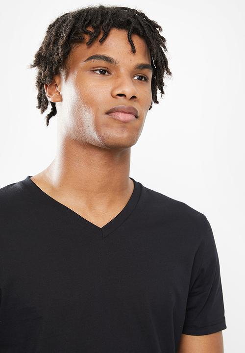 STYLE REPUBLIC - Deep v-neck tee - black