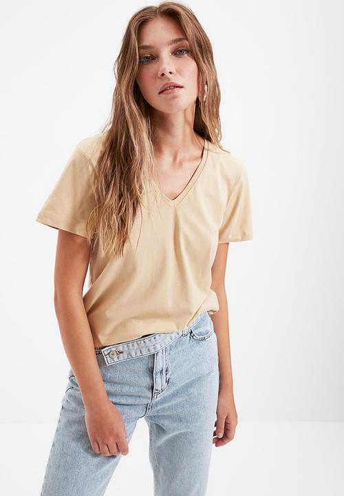 Trendyol - Kahverengi-bej t-shirt 2-pack - brown & beige