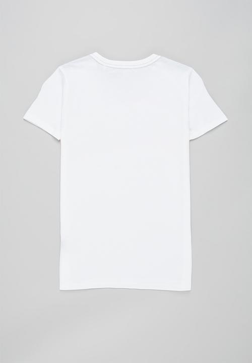 GUESS - Short sleeve horizontal crew tee - white 