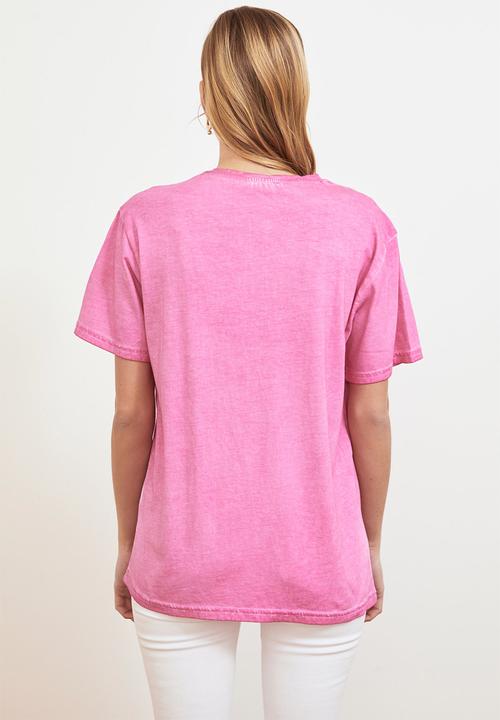 Trendyol - Washed boyfriend t-shirt - pink