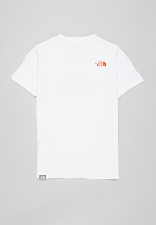 The North Face - Short sleeve easy tee - white/red orange
