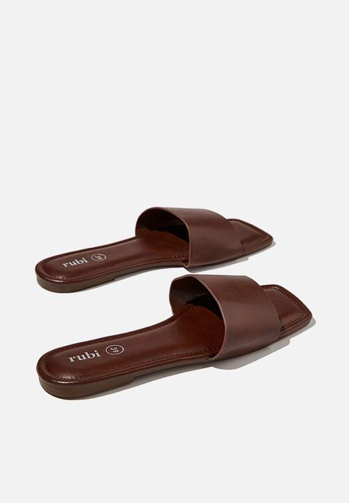 Cotton On - Everyday hailey single vamp slide - chocolate pu