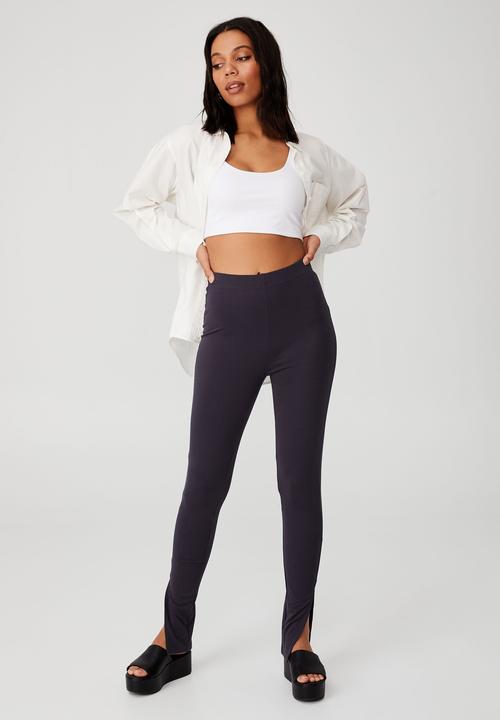 Cotton On - Long split ponte legging - charcoal