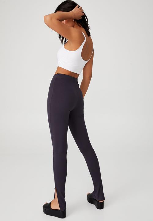 Cotton On - Long split ponte legging - charcoal