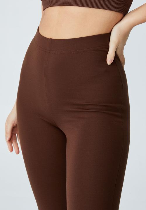 Cotton On - Long split ponte legging - rich chocolate