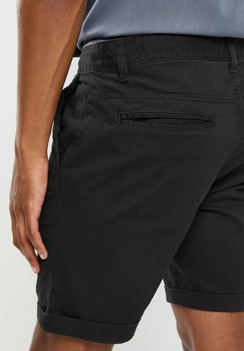 Cotton On - Washed chino short - pigment black