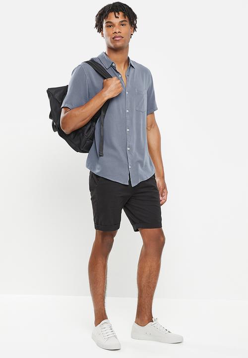 Cotton On - Washed chino short - pigment black