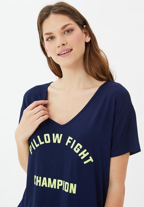 Trendyol - Printed knitted pyjamas set - navy