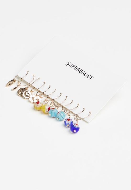 Superbalist - Hoop variety earring pack - multi