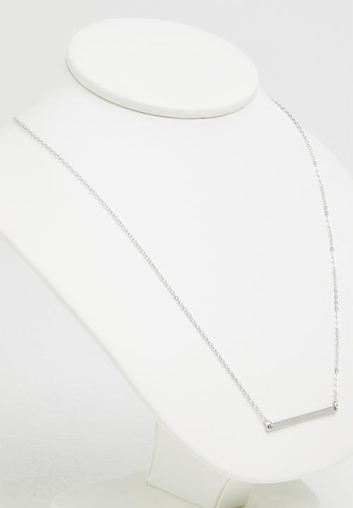 Superbalist - Sterling silver bar pendant necklace - silver