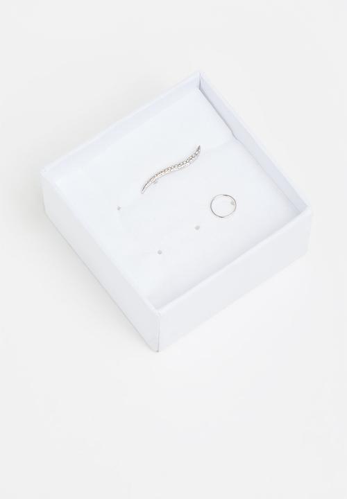 Superbalist - Sterling silver stud earring pack - silver