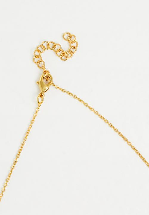 MANGO - Crystal pendant necklace - gold