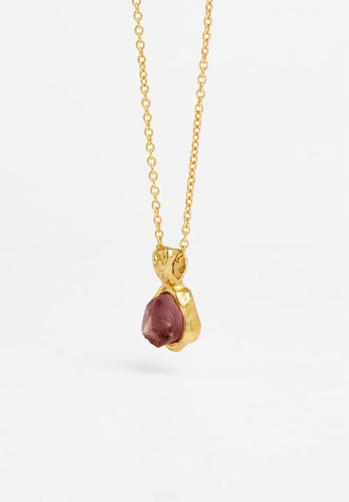 MANGO - Crystal pendant necklace - gold