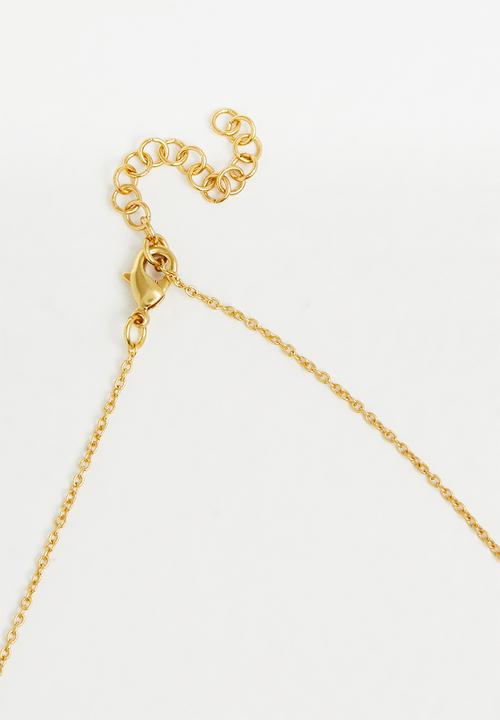MANGO - Crystal pendant necklace - gold