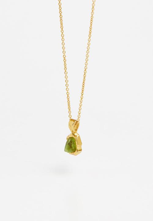 MANGO - Crystal pendant necklace - gold