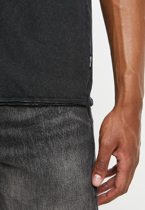 Only & Sons - Metallica reg raw edge tee - black 