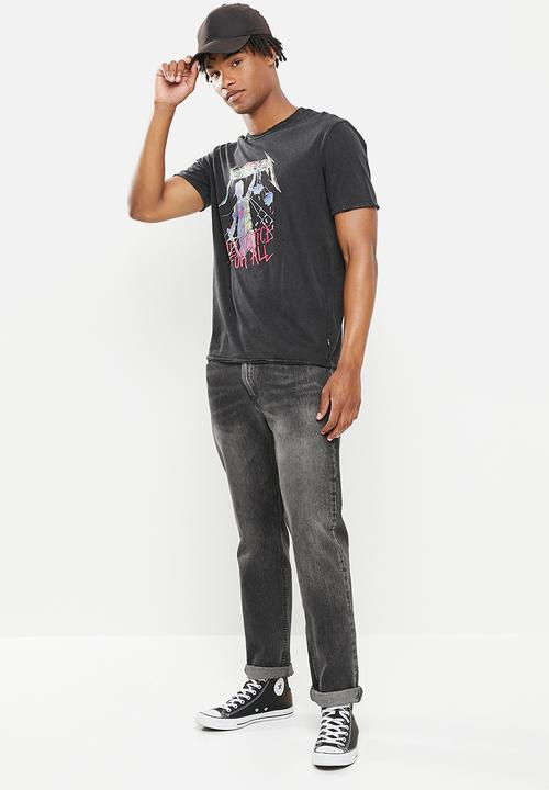 Only & Sons - Metallica reg raw edge tee - black 