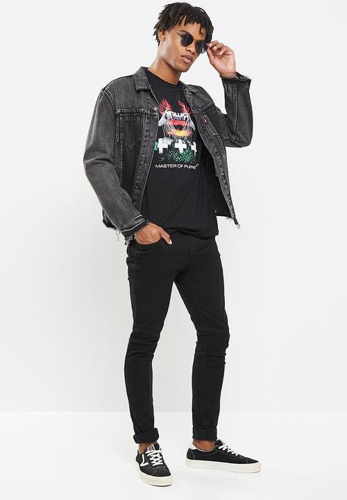 Only & Sons - Metallica reg raw edge tee - black