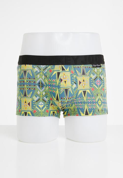 Jockey - Heritage regular leg 2 pack pouch trunks - blue & yellow