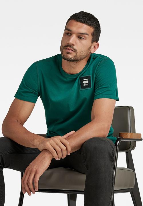 G-STAR - Badge logo+ r short sleeve tee - bright laub
