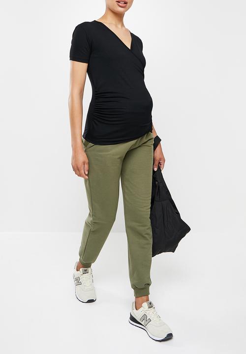 Superbalist - Wrap front short sleeve tee -black