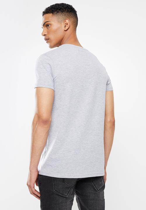 Aca Joe - Aj applique embroidered tee - grey