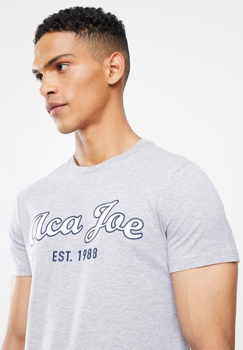 Aca Joe - Aj applique embroidered tee - grey