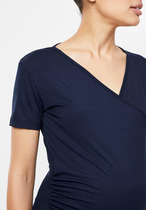 Superbalist - Wrap front short sleeve tee - navy