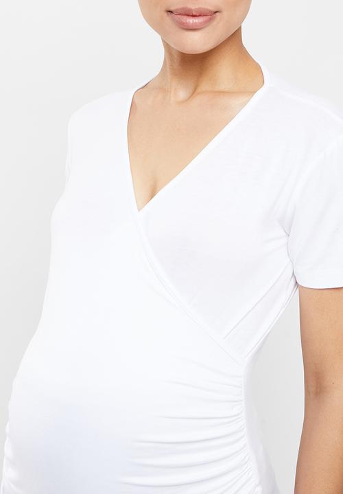 Superbalist - Wrap front short sleeve tee - white