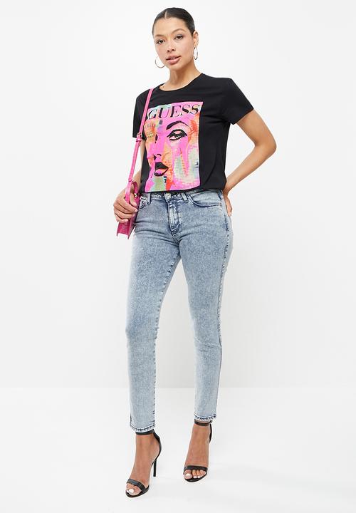 GUESS - Eco acid wash sexy curve - blue