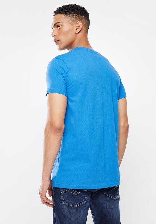 Aca Joe - Aj applique embroidered tee - blue