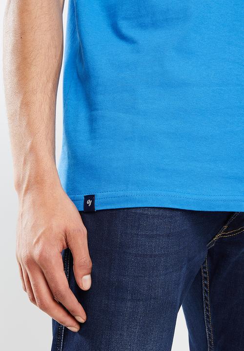 Aca Joe - Aj applique embroidered tee - blue