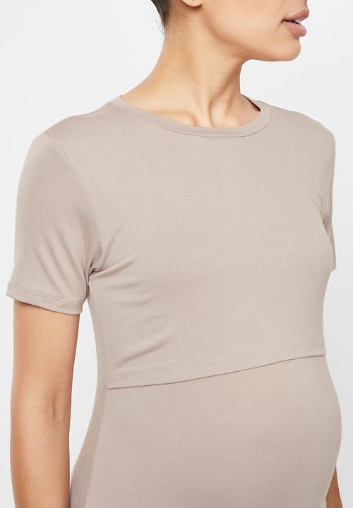 Superbalist - Double layer nursing tee - mocha