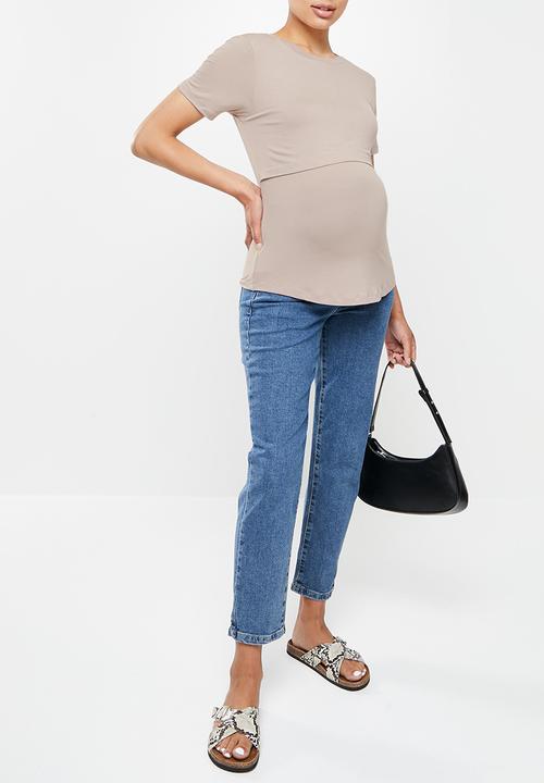 Superbalist - Double layer nursing tee - mocha