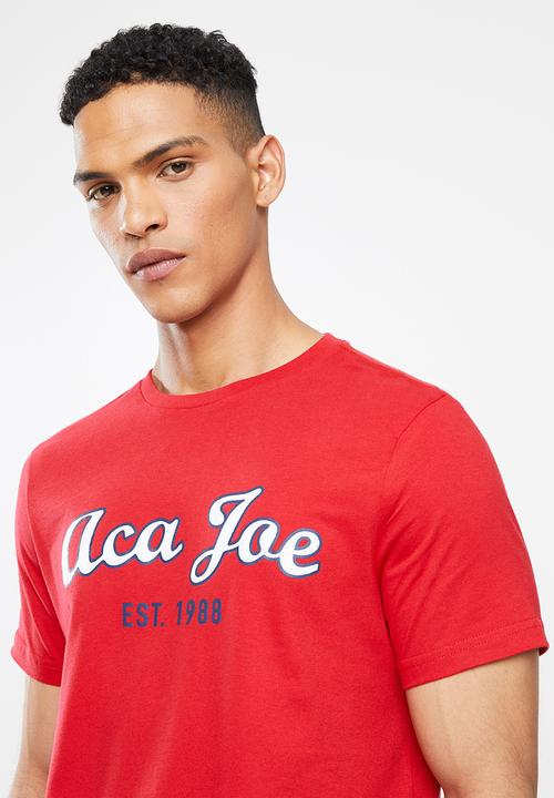 Aca Joe - Aj applique embroidered tee - red