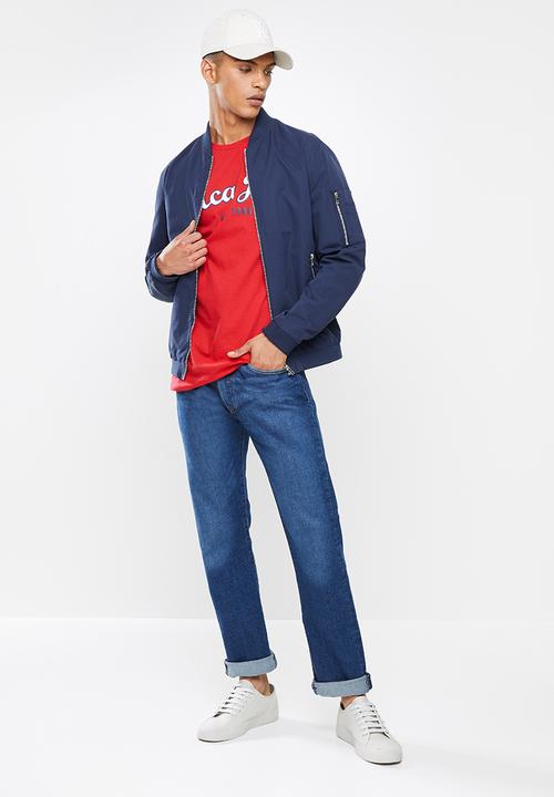 Aca Joe - Aj applique embroidered tee - red