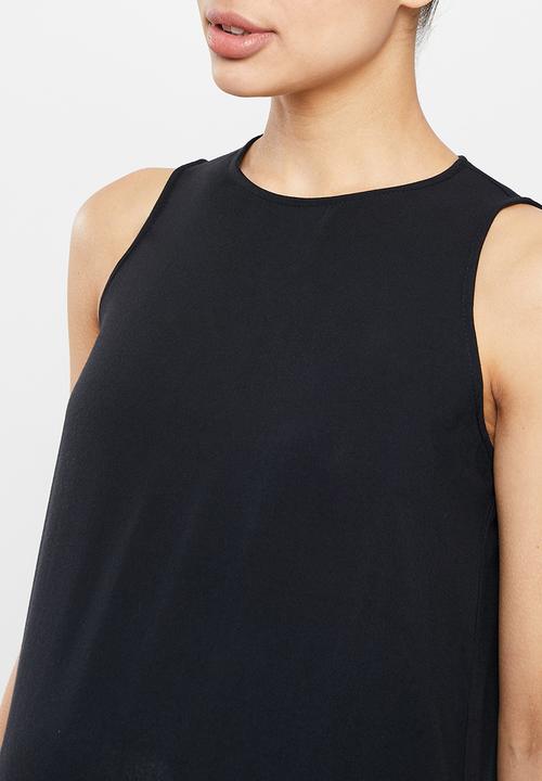 Superbalist - High neck sleeveless trapeze maxi - black