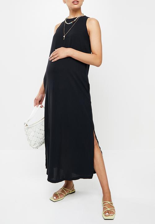 Superbalist - High neck sleeveless trapeze maxi - black