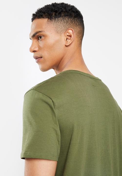 GUESS - Pima emb logo crew tee - dark pine