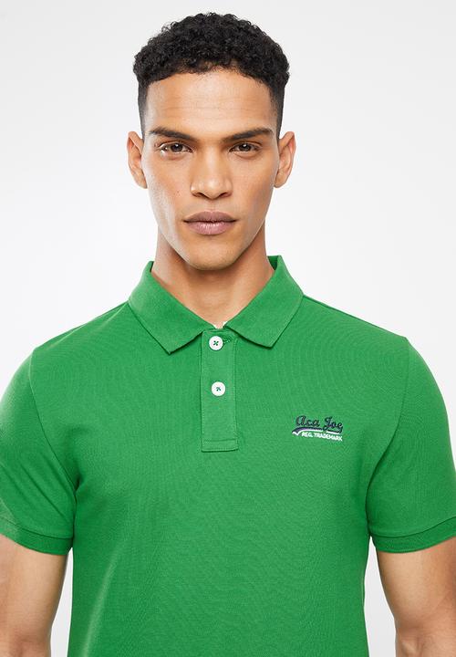 Aca Joe - Chest emb short sleeve golfer - green