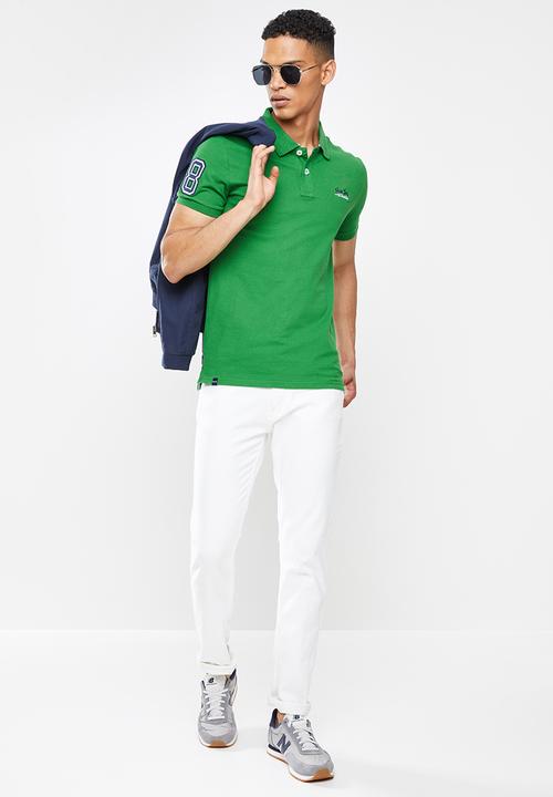 Aca Joe - Chest emb short sleeve golfer - green