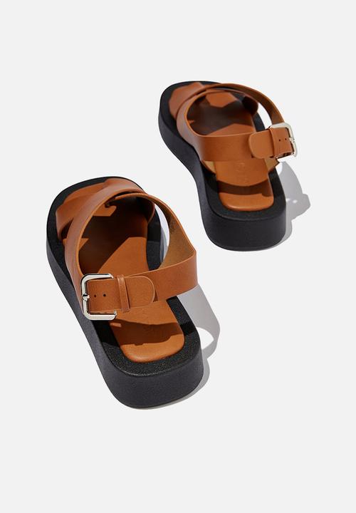 Cotton On - Sadie slingback flatform - tan smooth pu