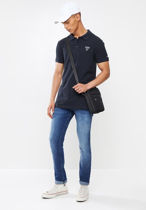 GUESS - Short sleeve  guess man rep polo - navy