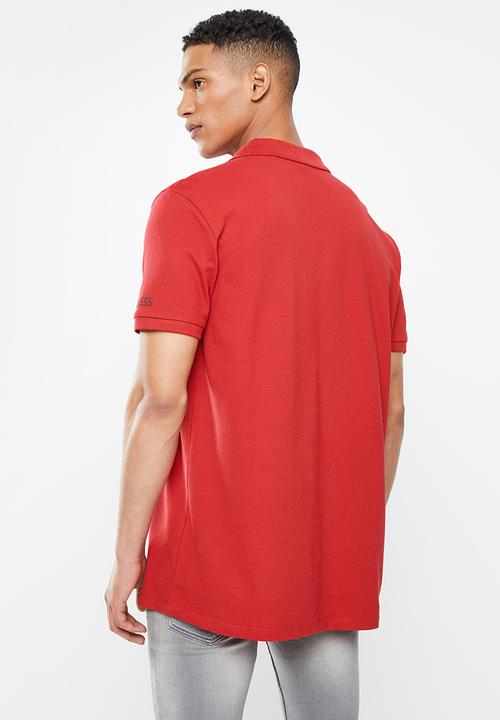 GUESS - Short sleeve Guess man rep polo - red