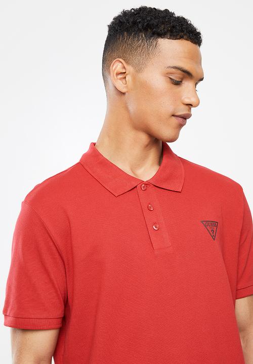 GUESS - Short sleeve Guess man rep polo - red