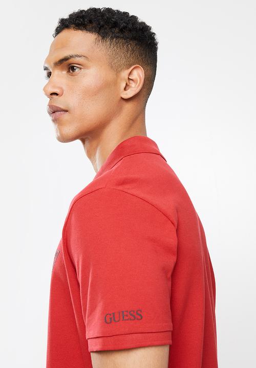 GUESS - Short sleeve Guess man rep polo - red