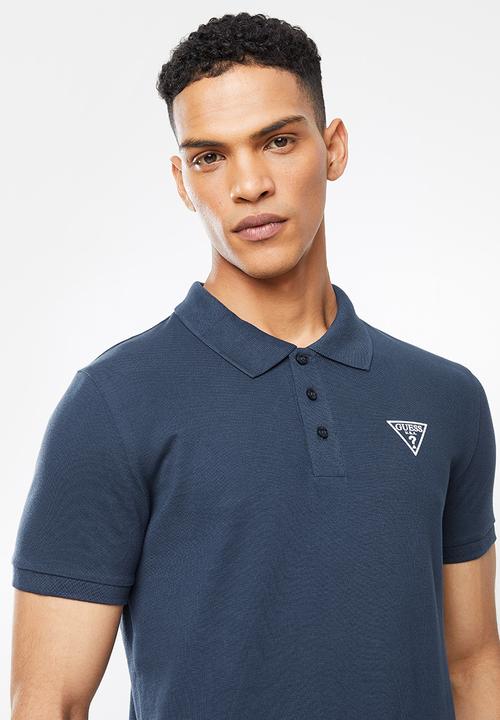 GUESS - Guess man rep short sleeve polo - voyer blue