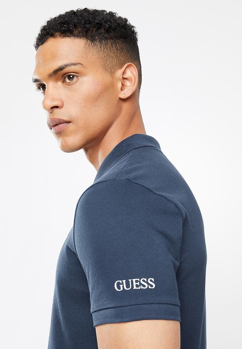 GUESS - Guess man rep short sleeve polo - voyer blue