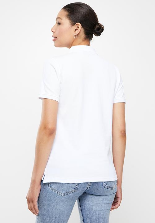 POLO - Belle short sleeve rhinestone golfer - white